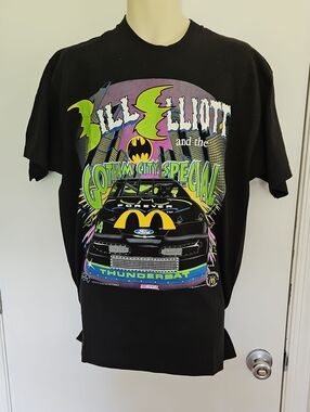 NWT Vintage 1995 Bill Elliot, Batman, McDonalds, Nascar Shirt Size XL USA